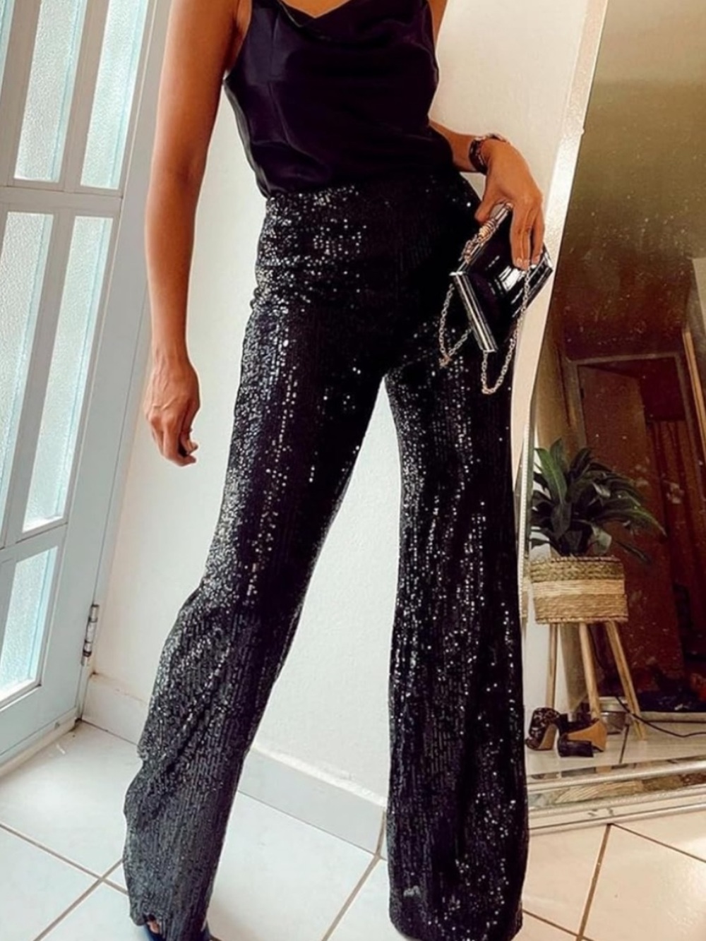 Cable & Gauge~Wide Leg Black Sequin NWT~ Women’s Pants~ Medium